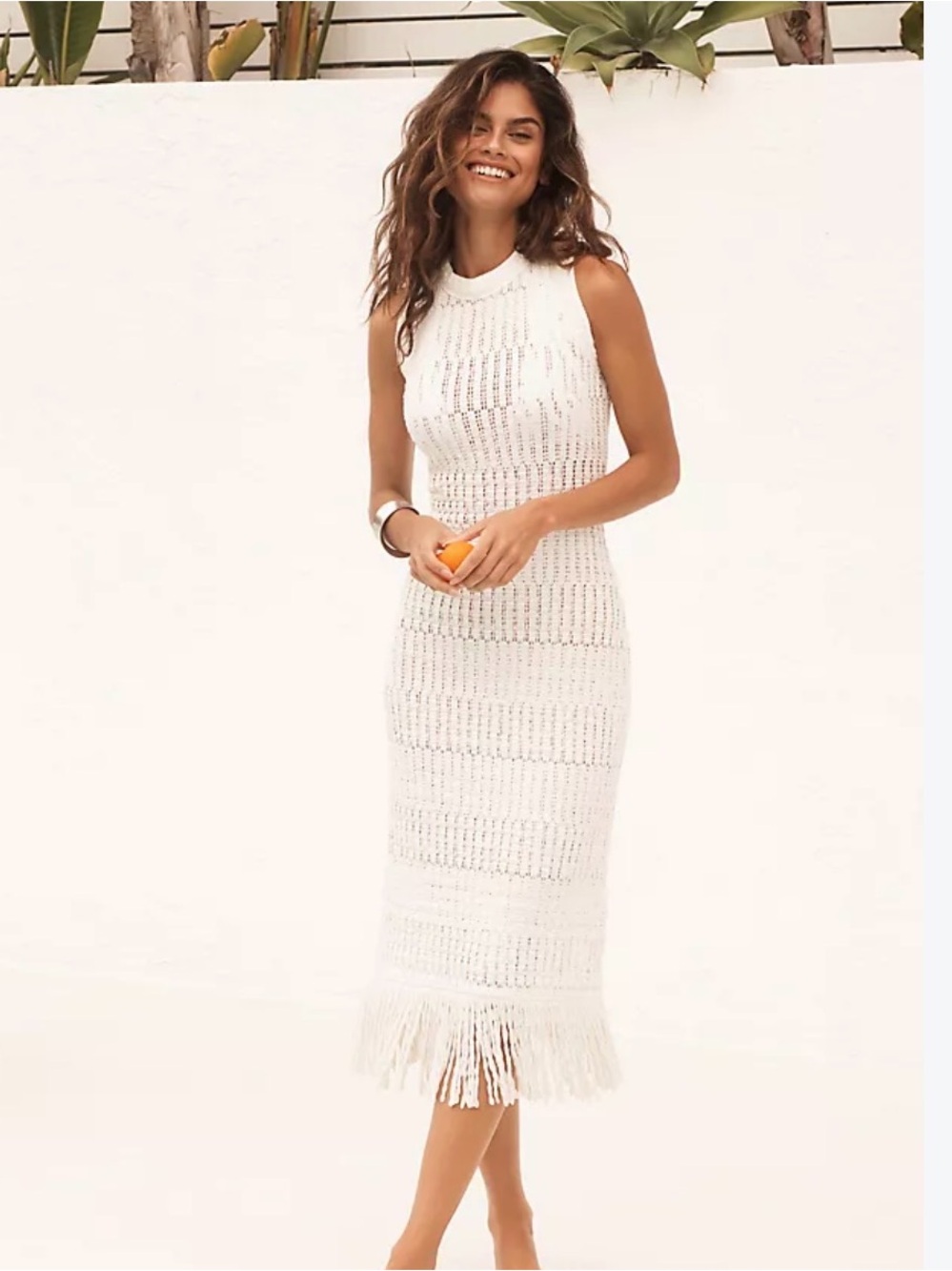 Sierra Sleeveless Fringe Midi Dress